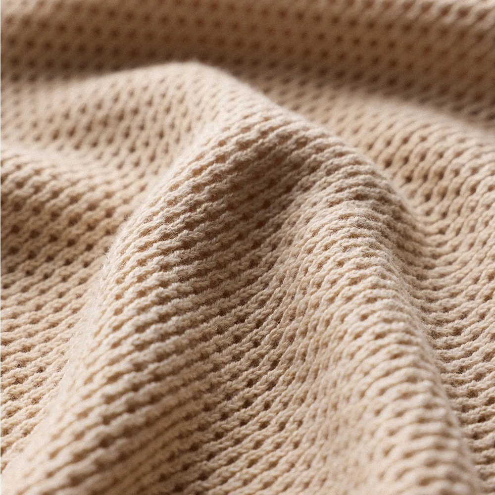 Quince Heather Oatmeal Lightweight Cotton Cashmere Nursing Shawl - Picture 4 of 9